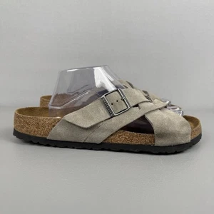 Sandali Birkenstock uomo 44 US 11 tortora lugano plantare morbido pelle scamosciata slip on - Foto 1 di 9