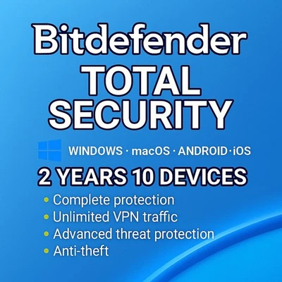 Bitdefender Total Security - 2 Years 10 Devices (Windows, MAC, Android) - Image 1 of 4