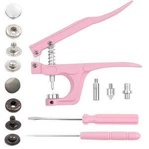 50 juegos de botones a presión de metal con alicates, kit de sujetadores a presión de cuero de 15 mm con... - Imagen 1 de 5