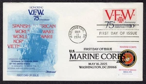 2025 Marine Corps Veterans of Foreign Wars (6005/1525) Fleetwood DUAL FDC TD133 - Picture 1 of 1