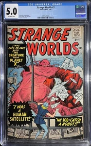 Strange Worlds #3; 1959; CGC 5.0 OW; Great Kirby Cover / Art; Low Starting Bid - Bild 1 von 4
