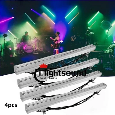 4xFlood lighting led bar 24*10w RGBW 4IN1 waterproof wall washer stage DMX Light - Image 1 of 4