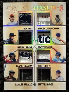 BEN HESS TREY YESAVAGE BASALLO ARIAS GILLEN 2024 LEAF TRINTY 8 TAG PATCH 1/3 RC - Picture 1 of 2