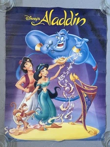 Vintage Walt Disney Home Video Buena Vista Aladdin Poster USA Made 16.5” X 22” - Picture 1 of 16