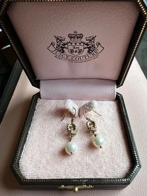Juicy Couture Crown and Pearl Drop Earrings YJRUO336 Brand New - Image 1 of 4