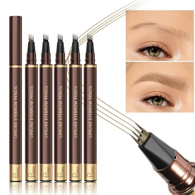 24 Hour Four Fork Microblading Tattoo Liquid Ey Ebrow Pen 4Tip Eyebrow Pencil   - Image 1 of 4