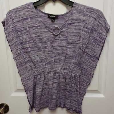 GIRL'S AMY BYER 紫色短袖罩衫,尺寸 L — 第 1/4 张图片