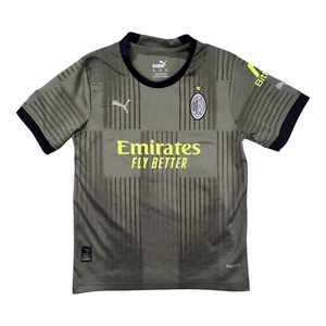 Puma Jersey Kid 24 Green Embroidered AC Milan Third Team Rafael Leão #17 Graphic - Picture 1 of 11