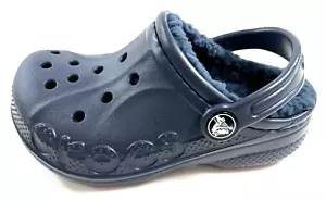 Crocs Baya gefütterte Clogs Kleinkind Größe 11 Slipper bequeme Schuhe navy NEU - Bild 1 von 10