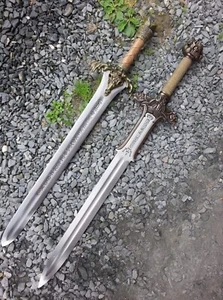 Pair of The New Heavy Conan - The Barbarian Sword With Wall Plaque - Best Gift - Picture 1 of 6