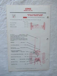 1976 Long 350 445 Traktor Schmierung Service Chart Daten - Bild 1 von 2