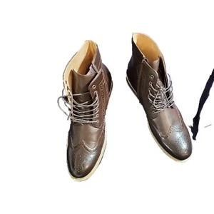 Bruno Marc Bergen 01 scarpe stivali a coda di rondine in pelle marrone - uomo taglia 15 - Foto 1 di 5