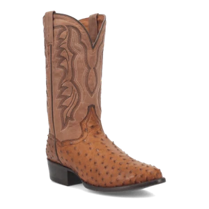 DAN POST Men's DP2323 TEMPE 12" Full Quill Ostrich Boot, Saddlebrown, Size 10.5D - Picture 1 of 10