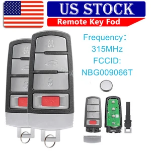 2 Replacement For 2009 - 2015 Volkswagen CC Keyless Remote Car Key Fob 4 Buttons - Picture 1 of 7