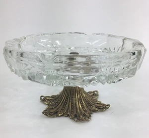 Cenicero vintage L&L WMC 1973 con patas de latón cristal de plomo - Imagen 1 de 12