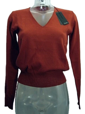 Maglia Pullover donna MASKA Italy Tg. 40 42 44 46 Lana Rosso Granata Original Foto 1 de 3