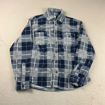 Camisa The Black Dog para mujer mediana azul a cuadros polar con botones mangas largas Foto 1 de 4