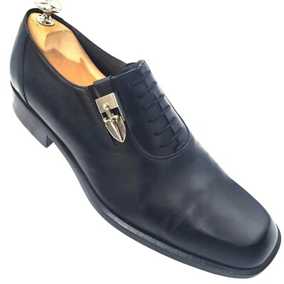 Zapatos de vestir Oxford de cuero negro Italia Cesare Paciotti para hombre talla 8,5 EE. UU. 7,5 REINO UNIDO Foto 1 de 4