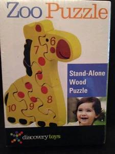 Discovery Toys Stand Alone Wooden Zoo Puzzle - Giraffe! Learn Numbers 1-10 New! - Picture 1 of 2