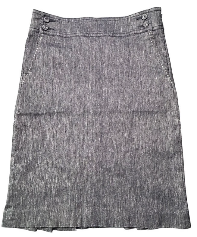 Falda Bebe Talla 6 Pliegues Traseros Bolsillos Frontales Jaspeado Azul Oscuro/Negro Foto 1 de 4