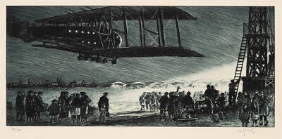 Flug in der Dämmerung, um 1920, Radierung Moderne 1900-1924 Unbekannt (20.Jhd) - Bild 1 von 4