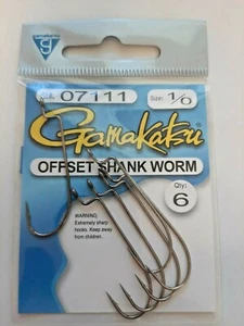 Gamakatsu Offset Schaft Schneckenhaken Größe 1/0 Stck 6, Modell #07111 - Bild 1 von 2