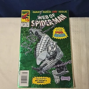 Web of Spider-Man # 100 Spider-Armor Holo Foil Marvel Comics 1993 - Picture 1 of 5
