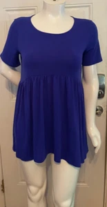 Gr. XL Zenana blaues Kurzarm Oberteil hinten länger - Bild 1 von 3