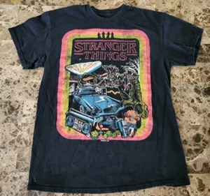 Stranger Things Netflix 80's Retro Youth Size Lg. Black Vintage Style T-Shirt  - Picture 1 of 2
