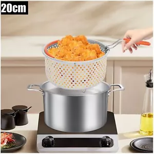 20cm Stainless Steel Deep Fry Basket Strainer French Chip Fry Basket w/ Handle - Picture 1 of 14
