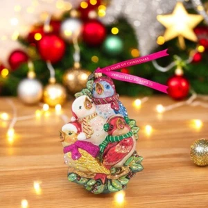 Jay Strongwater Four Calling Birds Glass Ornament SDH2297-250 - Picture 1 of 2