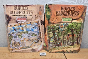 Lot of 2 Bepuzzled Buried Blueprints Puzzles: Robinhood & Flight Amelia Earhart - Picture 1 of 9