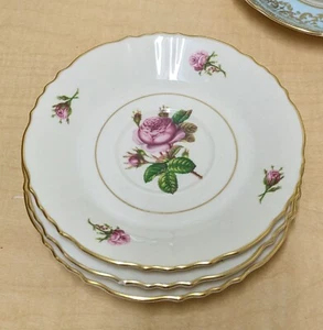 Vintage-Federal-Shape Rose Syracuse China 8” Plate set of 3 - Picture 1 of 2