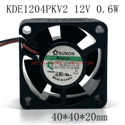 For SUNON KDE1204PKV2 Maglev 4020 40x40x20mm 12V 0.6W 3 Wire Silent Cooling Fan - Image 1 of 4