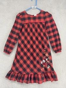 Disney mini mouse red black plaid dress Girls size 9/10 Christmas Long sleeve - Picture 1 of 10