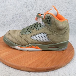 Size 5.5y Air Jordan 5 Retro 2024 Olive (GS) Clean Green Suede Youth 440888-308 - Picture 1 of 11