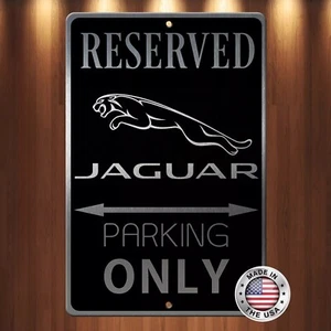 Jaguar schwarz auf gebürstetem geätztem Aluminium Parkschild nur 8" x 12" ANSEHEN! - Bild 1 von 5