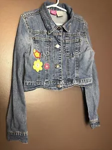The Wonderful World Of Disney Mickey Mouse Denim Jacket Girls Size L 10/12 EUC - Picture 1 of 9