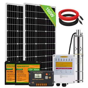 30AH Battery Screw Solar Bore Pump Deep Well Submersible Solar Panel - Picture 1 of 12