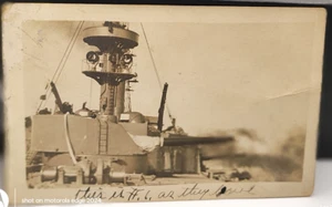 RPPC ~ CyKo ~ WW1 Battleship ~ Shows the Whole Broadside Firing at Once - Picture 1 of 2