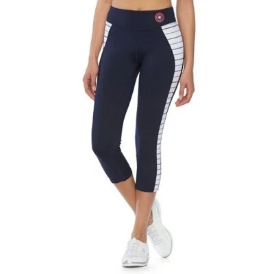 Leggings capri azules con logotipo de Capitán América Marvel by Her Universe para mujer XL Foto 1 de 4