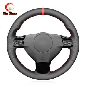 Black Genuine Leather Steering Wheel Cover For Opel Astra H Signum Vectra C - Picture 1 of 12