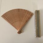 Vintage Wooden Cut Out Folding Chinese Fan