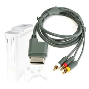 Xbox 360 Standard Composite AV Cable 6ft Gold Plated Audio Video Cord -US Seller - Picture 1 of 2