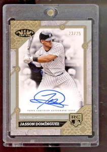 2024 Topps Tier One Jasson Dominguez RC Auto /25 Gold Foil YANKEES - Picture 1 of 2
