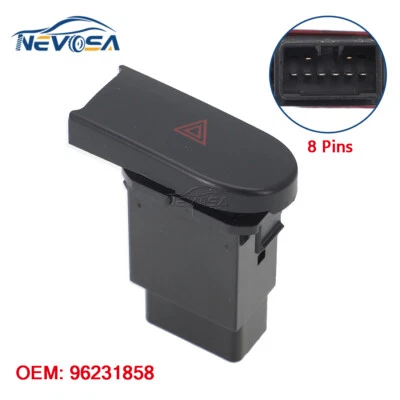 Hazard Light Switch For DAEWOO Lanos Saloon 1.3 1.5 1.6 16V 96231858 - Image 1 of 4