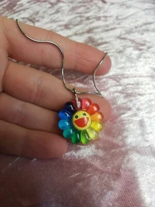 Takashi Murakami Bunt Halskette Anhänger mit Schlangenkette Neu Fashion Style 2 - Bild 1 von 6