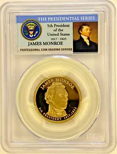 2008-S James Monroe Dollar PCGS PR69DCAM The Presidential Series Label - Picture 1 of 2