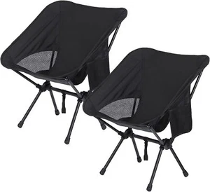 2-Pack Collapsible Camp Chairs w/Carrying Bag Outdoor Chair Camping Hiking - Picture 1 of 7