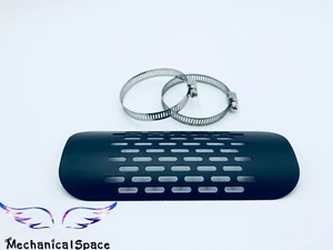 Universal Black Exhaust Muffler Pipe Heat Shield Cover Heel Guard For Motorcycle - Foto 1 di 5